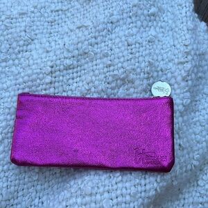 It Cosmetics metallic pink makeup bag